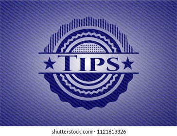 Tips emblem with denim high quality background