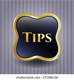 Tips gold shiny badge