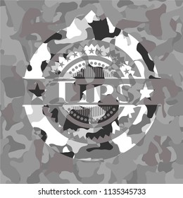 Tips grey camouflaged emblem