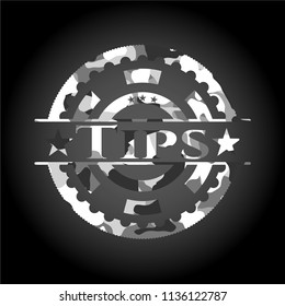 Tips grey camouflaged emblem