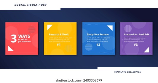 Tips for job business online social media marketing tutorial, tips, post banner layout template background design element promotion banner template