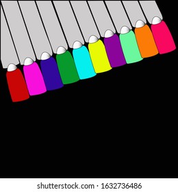 Tips palette on a black background