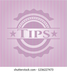 Tips pink emblem. Retro