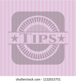 Tips pink emblem. Vintage.