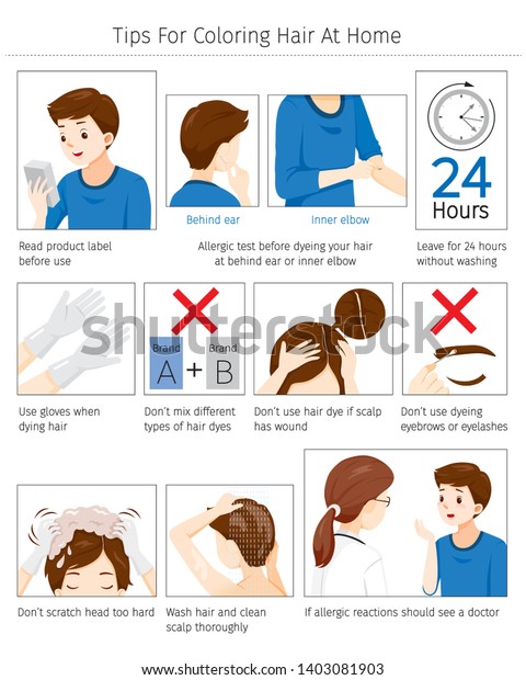 Tips Precautions Before Use Hair Dye Stock Vector Royalty Free