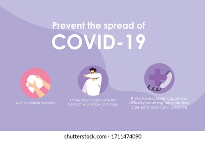 tips for prevent the spread of Covid 19 virus design of 2019 ncov cov coronavirus infection corona epidemic disease symptoms and medical theme Vector illustration