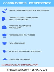 Tips to protect from viruses 2019-nCoV covid-19. Warning about coronovirus. Prevention of infographics. Vector illustration