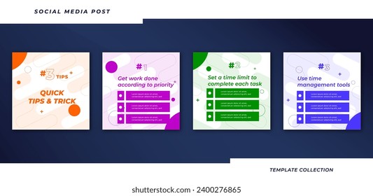 Tips quick tutorial, tips, post banner layout template background design element promotion banner template