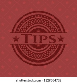 Tips retro style red emblem