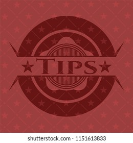 Tips retro style red emblem