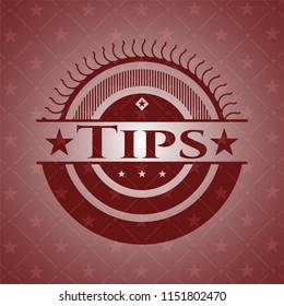 Tips retro style red emblem