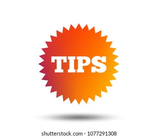 Tips sign icon. Star symbol. Service money. Blurred gradient design element. Vivid graphic flat icon. Vector