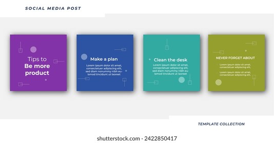 Tips for social media business marketing text here, tutorial, tips, post banner layout template background design element,