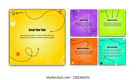 Tips social media post collection, minimalist simple design