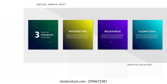 Tips social media tutorial, tips, post banner layout template background design element