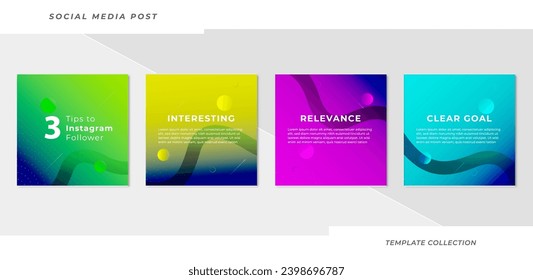 Tips social media tutorial, tips, post banner layout template background design element social media post banner