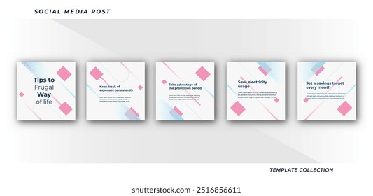 Tips social media tutorial, tips, post banner layout template background design element 