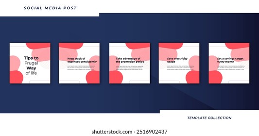 Tips social media tutorial, tips, post banner layout template background design element
