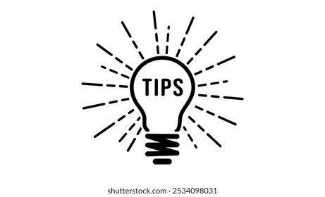 Tips symbol, black isolated silhouette