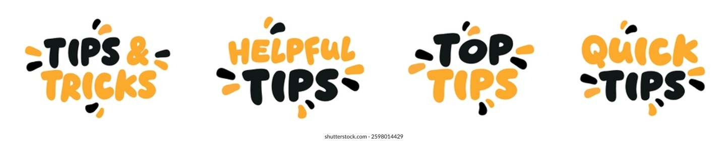 Tips and tricks, Helpful tips, Top tips and Quick tips