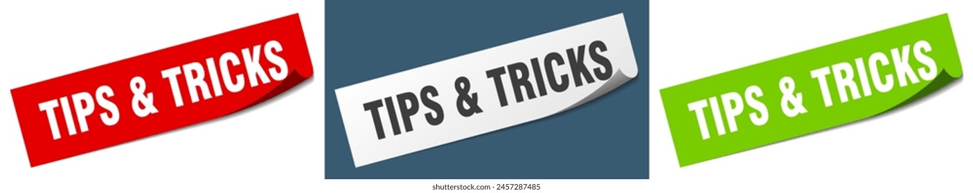 Tipps und Tricks Papierschäler-Zeichensatz. Tipps und Tricks Aufkleber