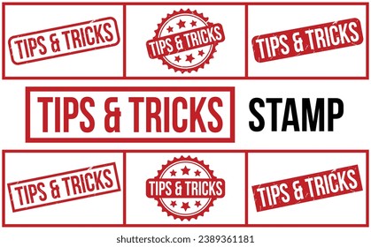 Tips  Tricks Rubber Stamp set Vector
