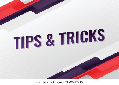 Tips and tricks word vector illustration red blue lines 3d style for social media landing page, template, ui, web, mobile app, poster, banner, flyer, background, gift card, coupon, label, wallpaper