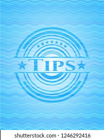 Tips water concept badge.