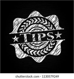 Tips written on a chalkboard