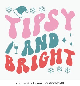 Tipsy and bright retro t shirt