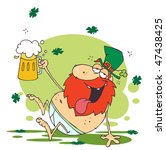 Tipsy Leprechaun Lying Naked With Beer