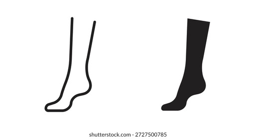 Ilustración vectorial aislada del icono de los pies de la puntilla. Pictograma de Vector para Web y App