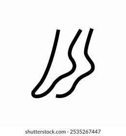 tiptoe feet icon sign vector