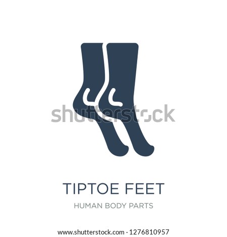 tiptoe feet icon vector on white background, tiptoe feet trendy filled icons from Human body parts collection, tiptoe feet vector illustration
