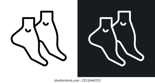 Tiptoe feet outlined icon vector collection.