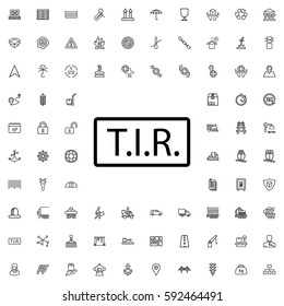 T.I.R. icon illustration isolated vector sign symbol. Logistic icons vector set.