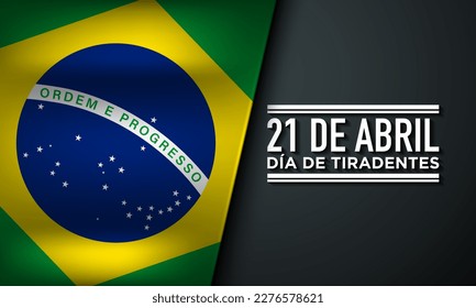 Tiradentes Day Background Design. Translate : 21st of April, Happy Tiradentes Day. Vector Illustration.