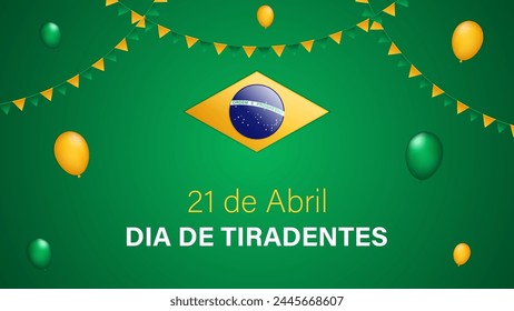 Tiradentes Day brazilian holiday, inscription in portuguese, vector illustration