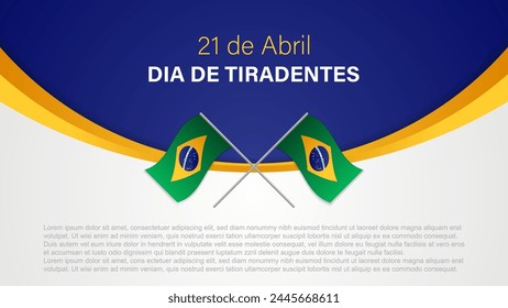 Tiradentes Day brazilian holiday, inscription in portuguese, vector illustration