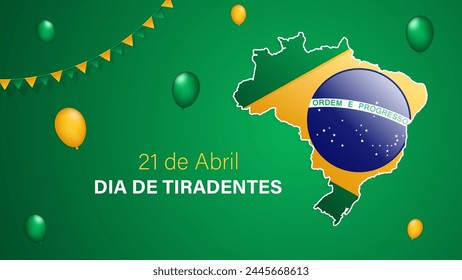 Tiradentes Day brazilian holiday, inscription in portuguese, vector illustration