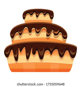 Icono del pastel de Tiramisu. Caricatura del icono vector del pastel tiramisu para el diseño web aislado en fondo blanco