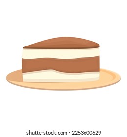 Tiramisu cake icon cartoon vector. Food dessert. Coffee biscuit