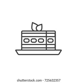 Tiramisu Cake Line Icon.