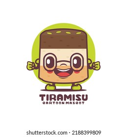 tiramisu cartoon. italian dessert vector illustration. isolated on a white background
