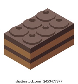Tiramisu chocolate icon isometric vector. Cake food. Cocoa meal