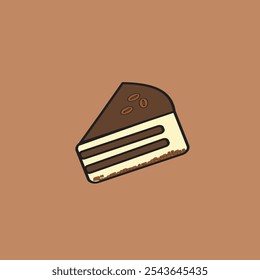 Tiramisu Kaffeekuchen grafische Vektorgrafik. geeignet für Dekoration in Backdessert Rezept Buch.