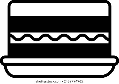 Tiramisu dessert glyph and line vector illustration
