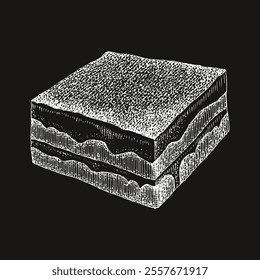 Tiramisu dessert hand drawn illustration