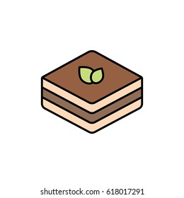 Tiramisu dessert icon. 