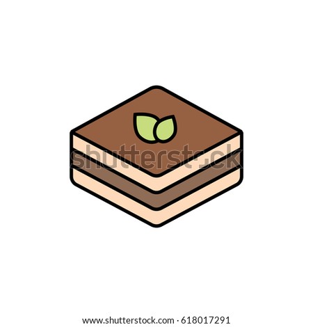 Tiramisu dessert icon. 